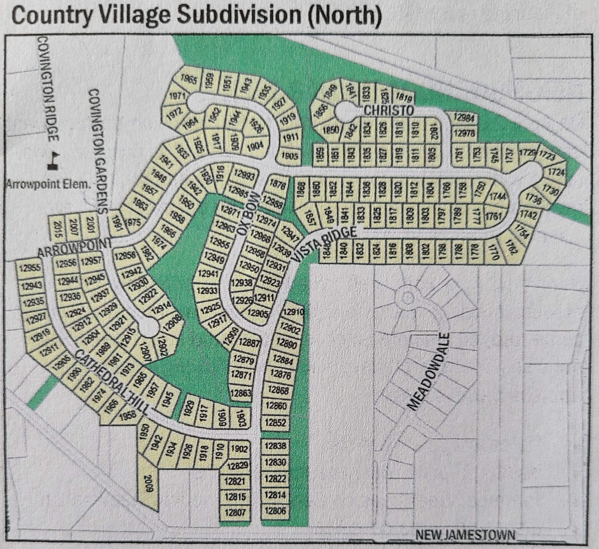 Neighborhood – Country Village Subdivision